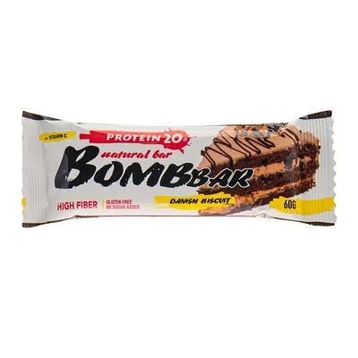 Bombbar Батончик протеиновый BombBar Натуральный батончик (Natural Bar) Датский бисквит 60 г