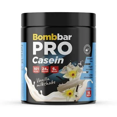 Bombbar Коктейль протеиновый Bombbar Casein Ванильный милкшейк 450 г